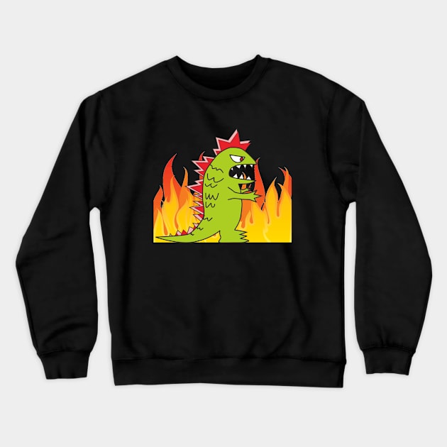 Angry godzilla Crewneck Sweatshirt by Rohman1610
